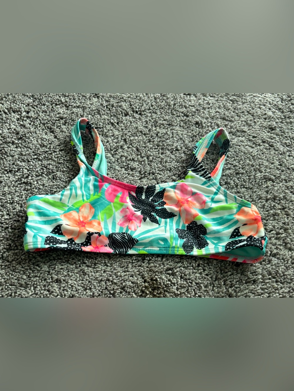 Tropical Floral Bikini Top - Multicolor